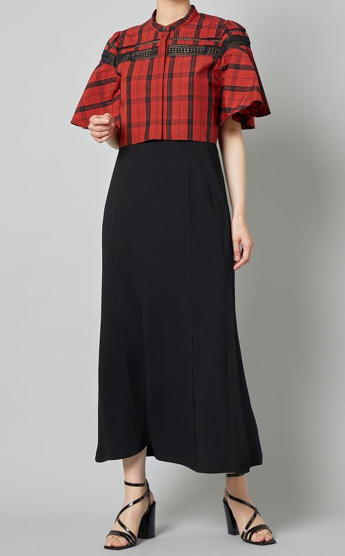 ケープ風ティアードワンピース