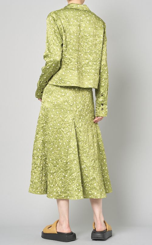 サテンドットプリントブレザーブラウス