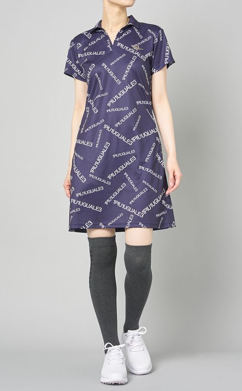 【手洗い可】ランダムロゴプリントワンピース