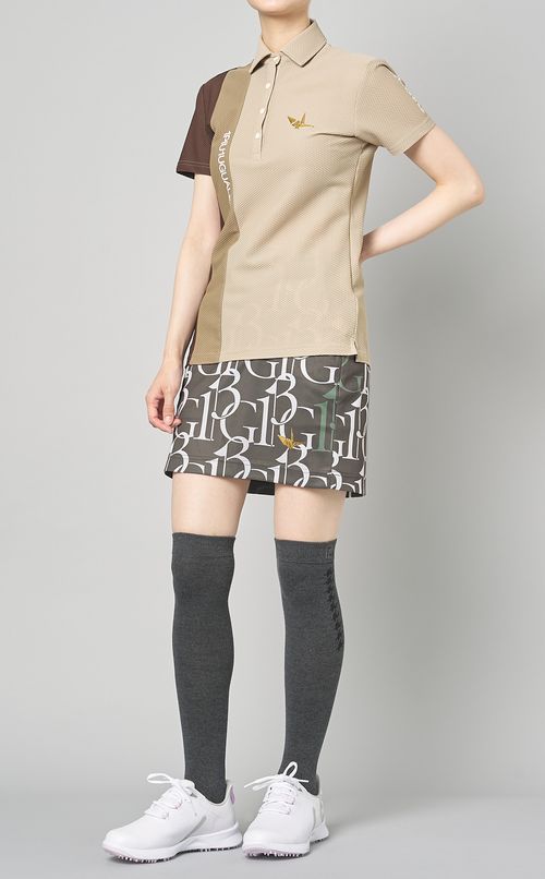 【手洗い可】ストライプパネルポロシャツ