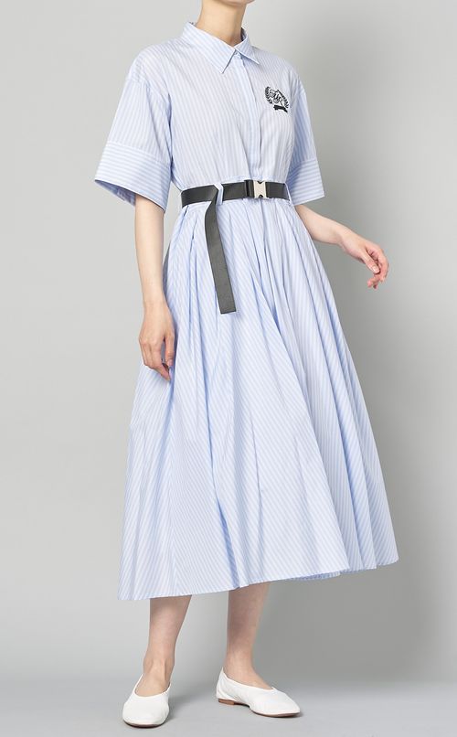 ベルト付シャツワンピース