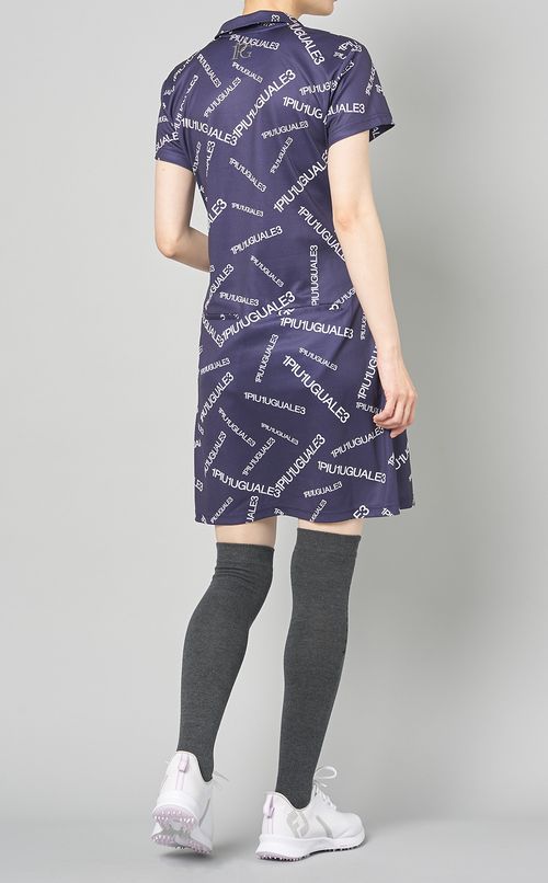 【手洗い可】ランダムロゴプリントワンピース