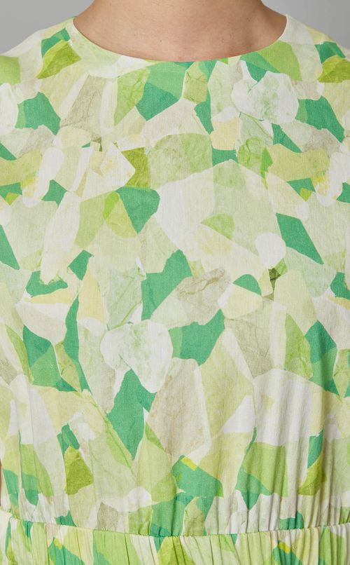 カモマーブルプリントノースリーブドレス