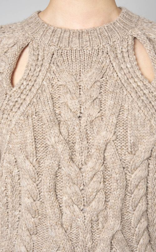 ケーブルクルーネックニットプルオーバー