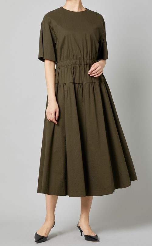 クリスプリネンギャザーワンピース