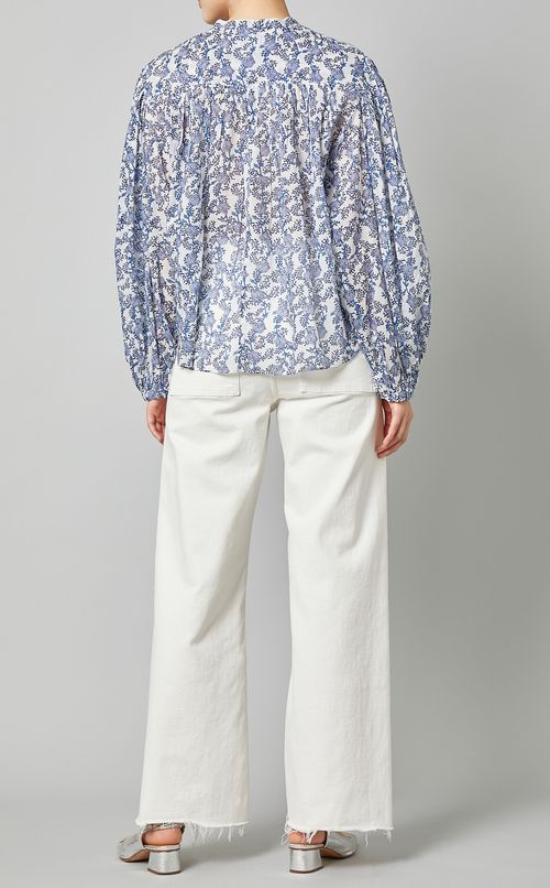 コットンプリントプルオーバーブラウス