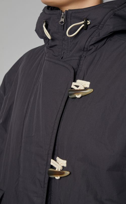 トグルボタンフーディ中綿ブルゾン