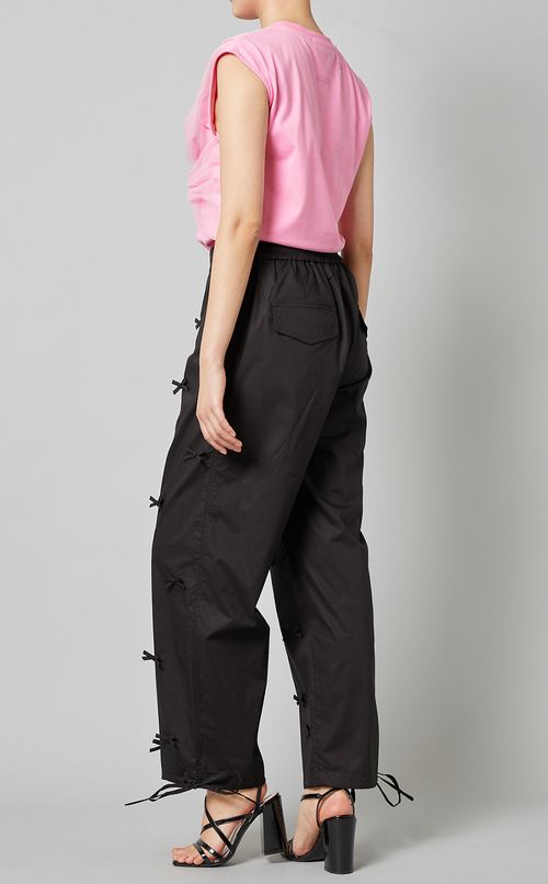 リボンモチーフ付ドローコードパンツ