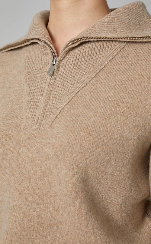 ウールハーフジッププルオーバーニット