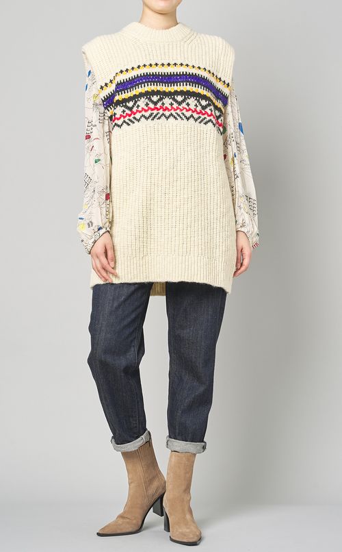 ジャガードリブニットベスト