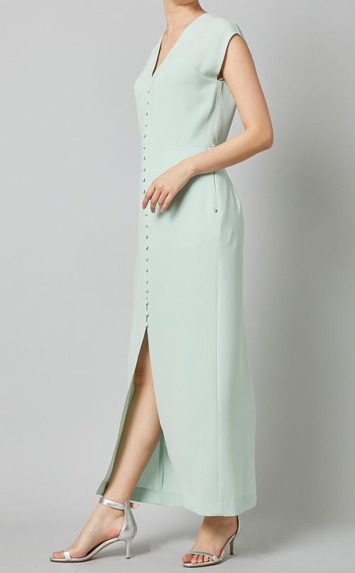 くるみボタンIラインワンピース