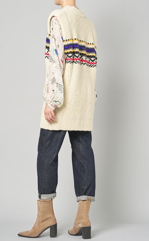 ジャガードリブニットベスト