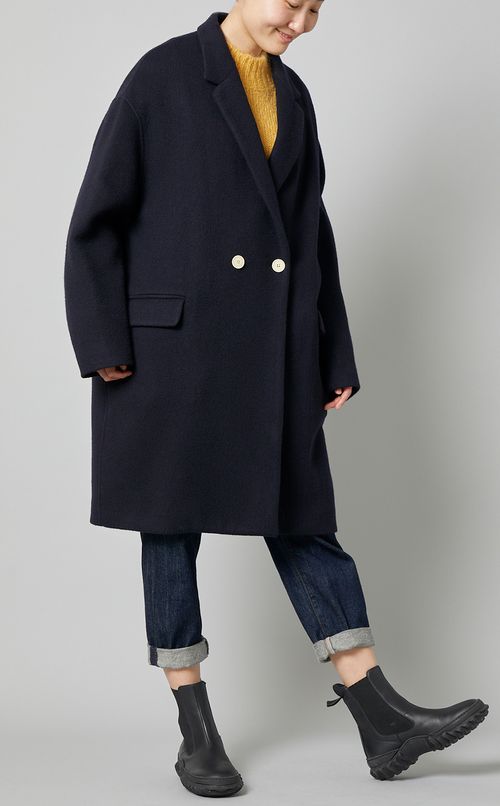 ウールテーラードミディコート