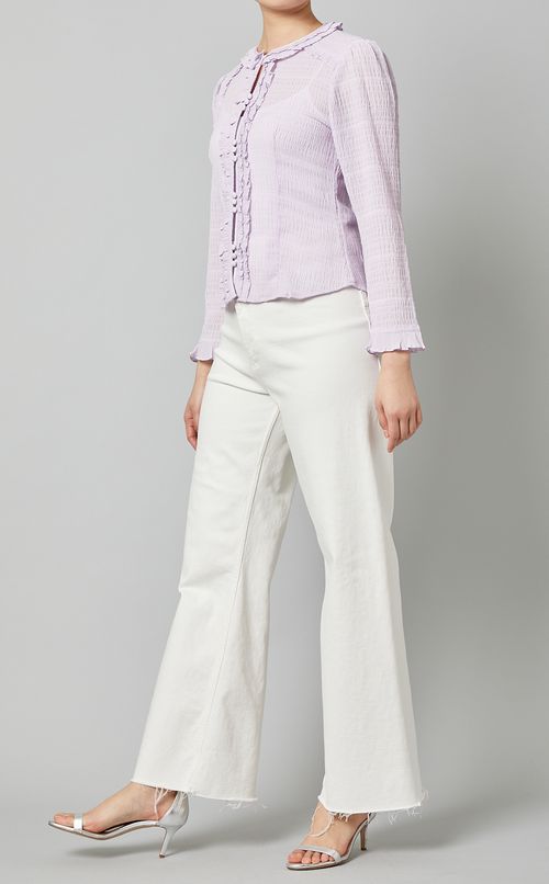 ラッフルノーカラーブラウストップス