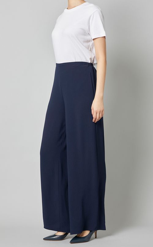 パウダークレープワイドパンツ