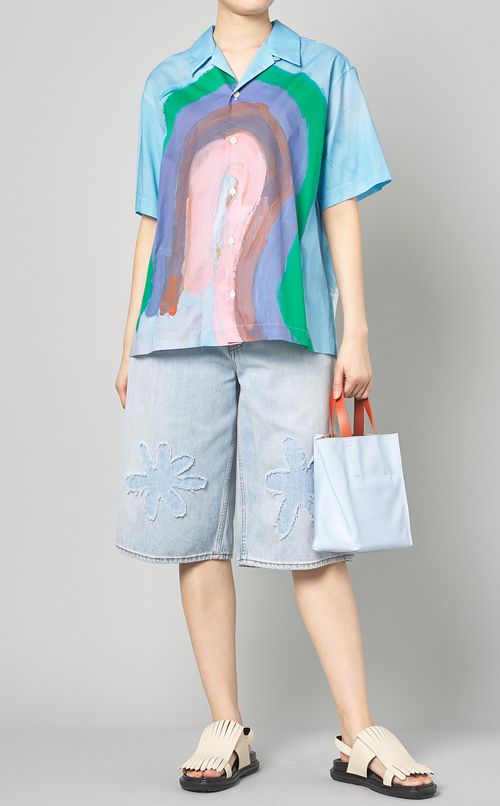 レインボープリントオープンカラーシャツ