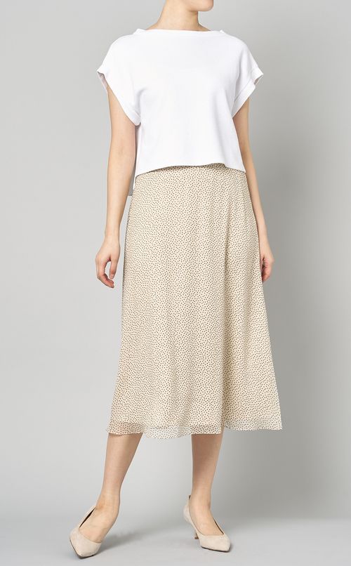 シャッフルドットボリュームミディスカート