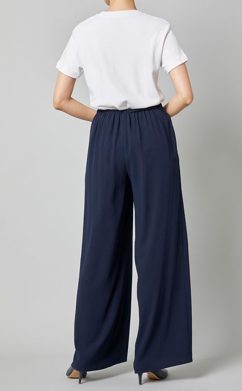 パウダークレープワイドパンツ