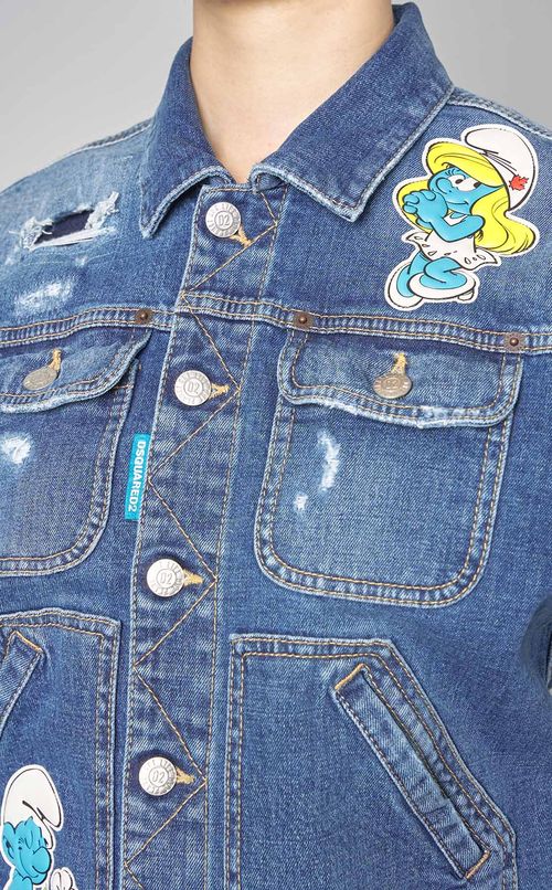 スマーフモチーフ付デニムブルゾン