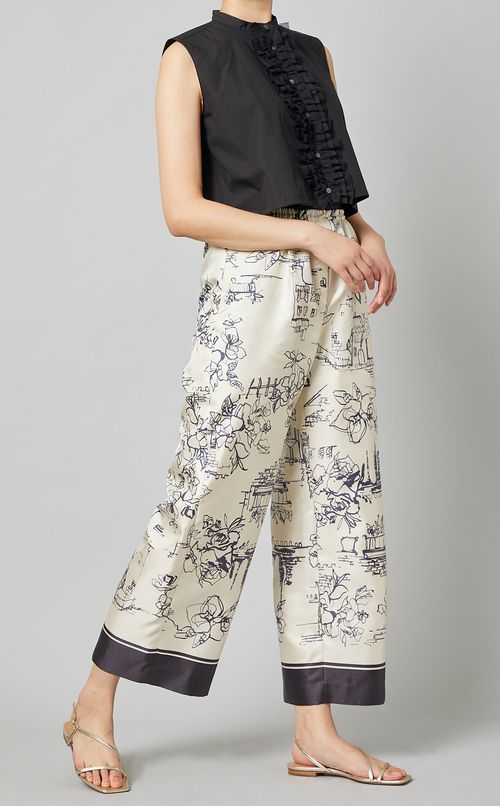 コンビネーションラッフルブラウス