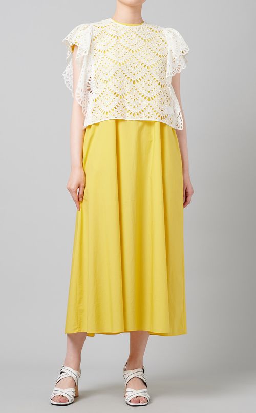 フリルスリーブレースブラウス