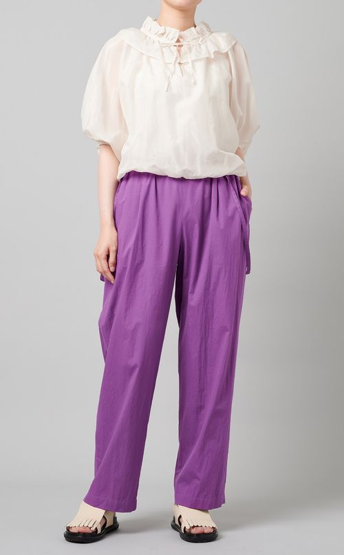 ラッフルデザインギャザーブラウス