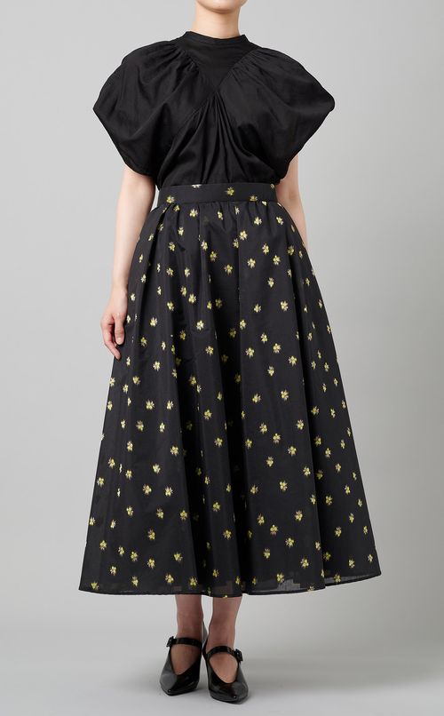 フラワードットフレアスカート