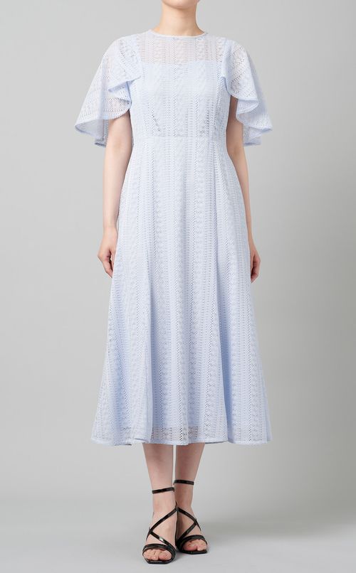 ケープデザインレースワンピース