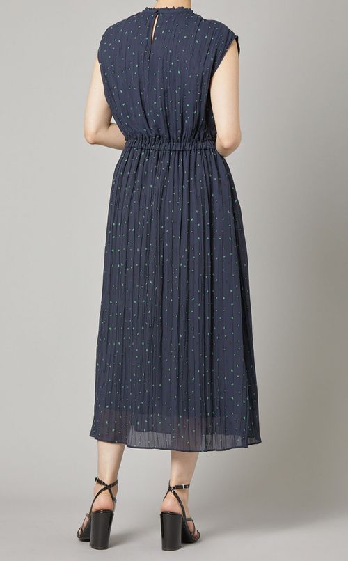 ランダムプリーツプリントワンピース