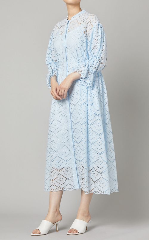 ギャザーフレアレースワンピース