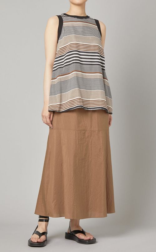 マルチボーダーノースリーブプルオーバー