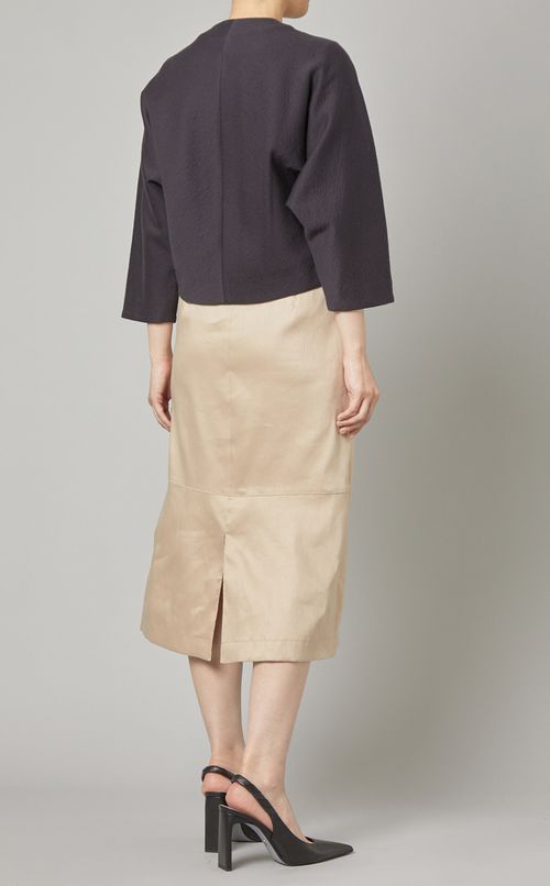 コットン混レースアップブルゾン