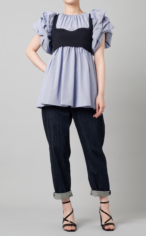 ニットビスチェ付ブラウス