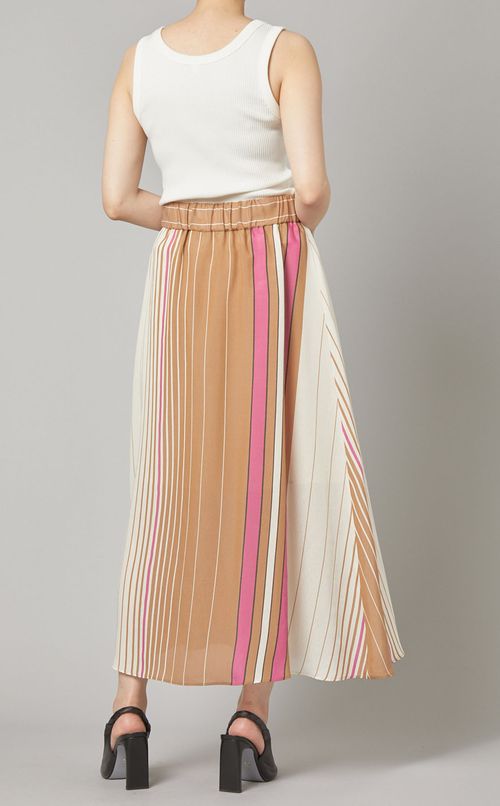 マルチストライプロングスカート