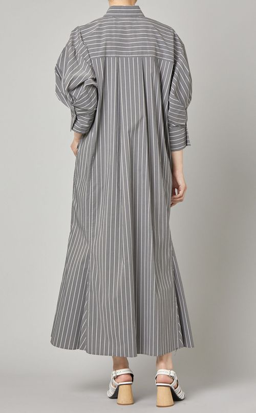 パフスリーブシャツワンピース