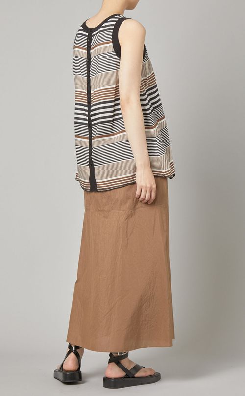 マルチボーダーノースリーブプルオーバー