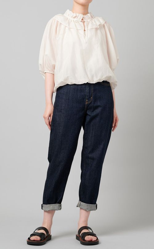 ラッフルデザインギャザーブラウス