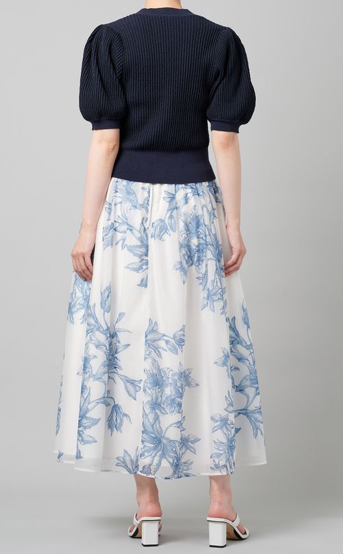 パフスリーブツイードカーディガン