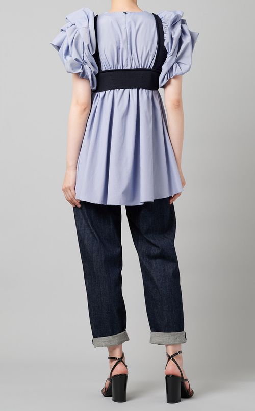 ニットビスチェ付ブラウス