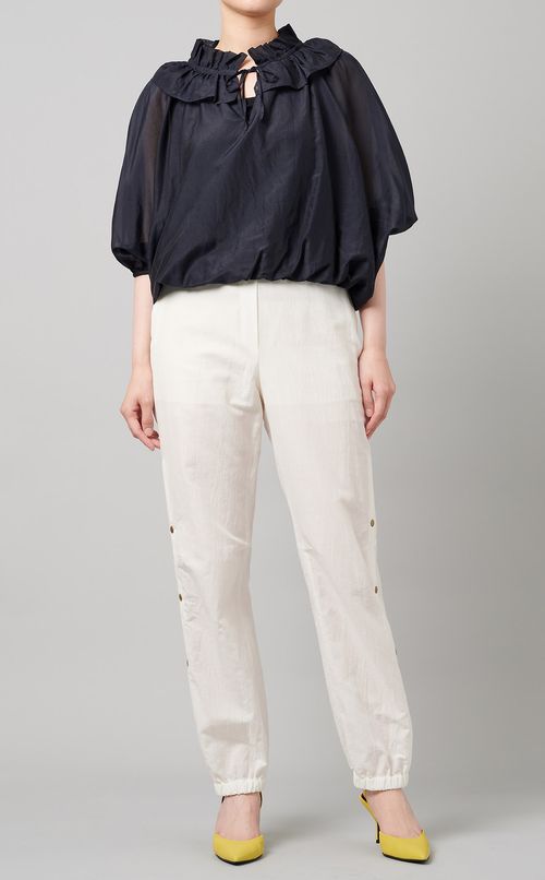 ラッフルデザインギャザーブラウス