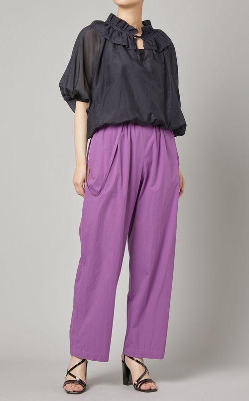 ラッフルデザインギャザーブラウス