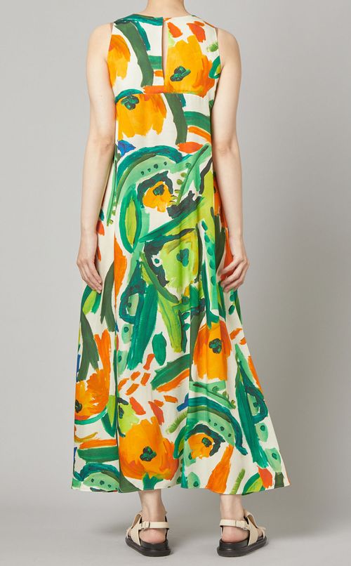 プリントノースリーブワンピース