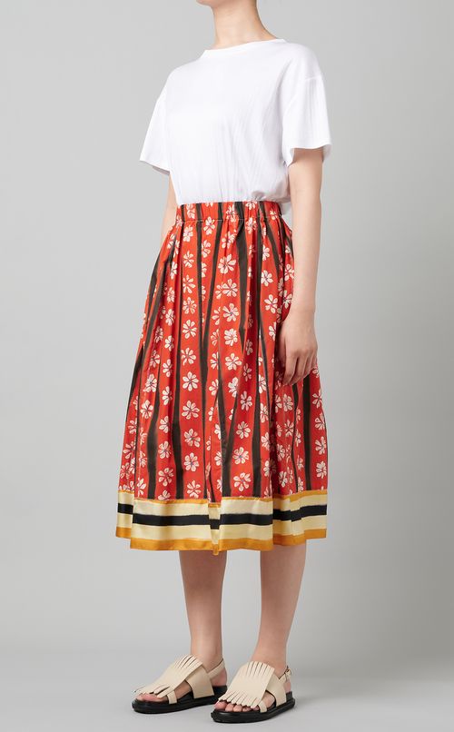 フラワープリントイージースカート