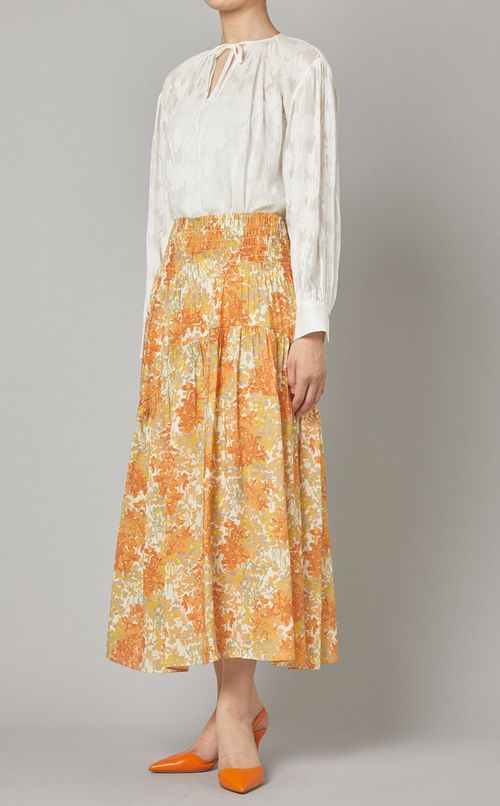 フラワープリントロングスカート