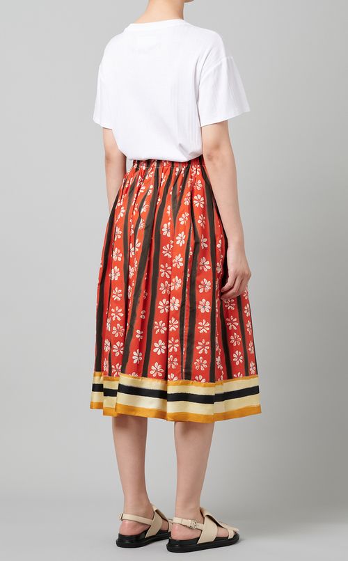 フラワープリントイージースカート