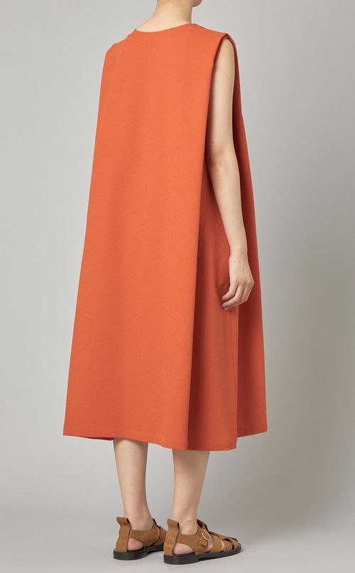 ベルト付Vネックフレアワンピース