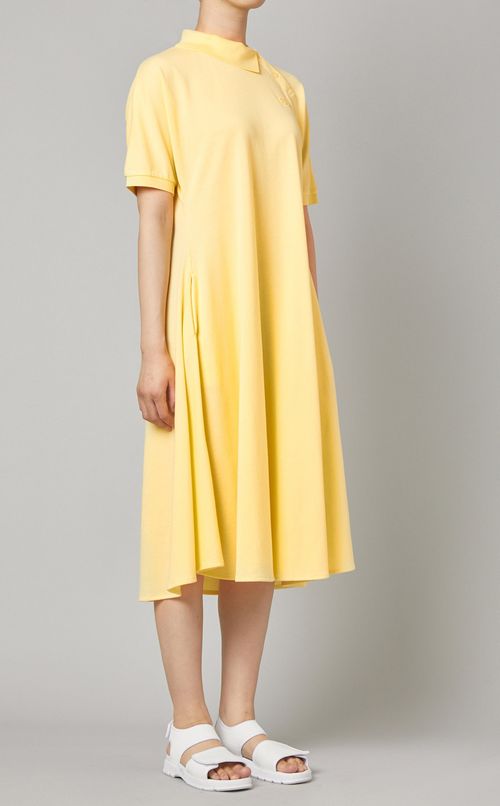 アシンメトリーカラーフレアワンピース