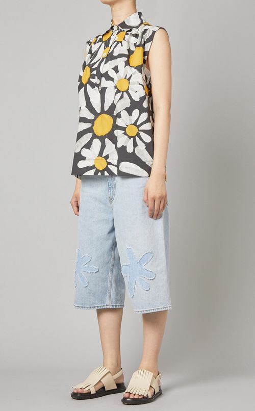 フラワープリントプルオーバーシャツ