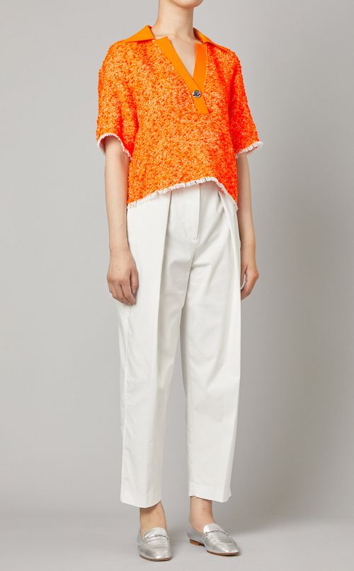 ツイードオープンカラープルオーバー