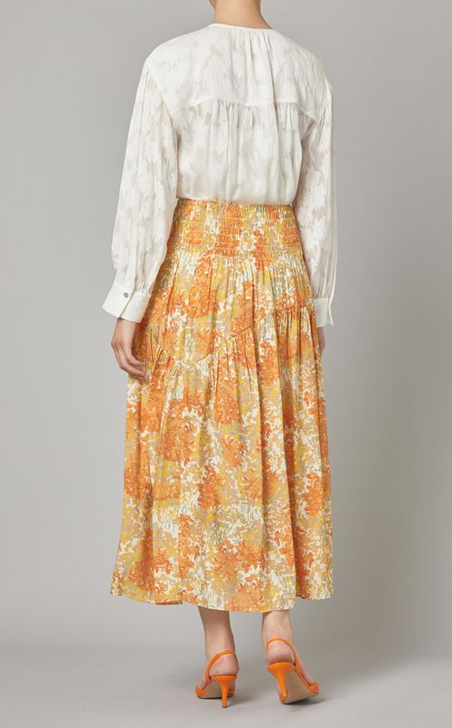 フラワープリントロングスカート